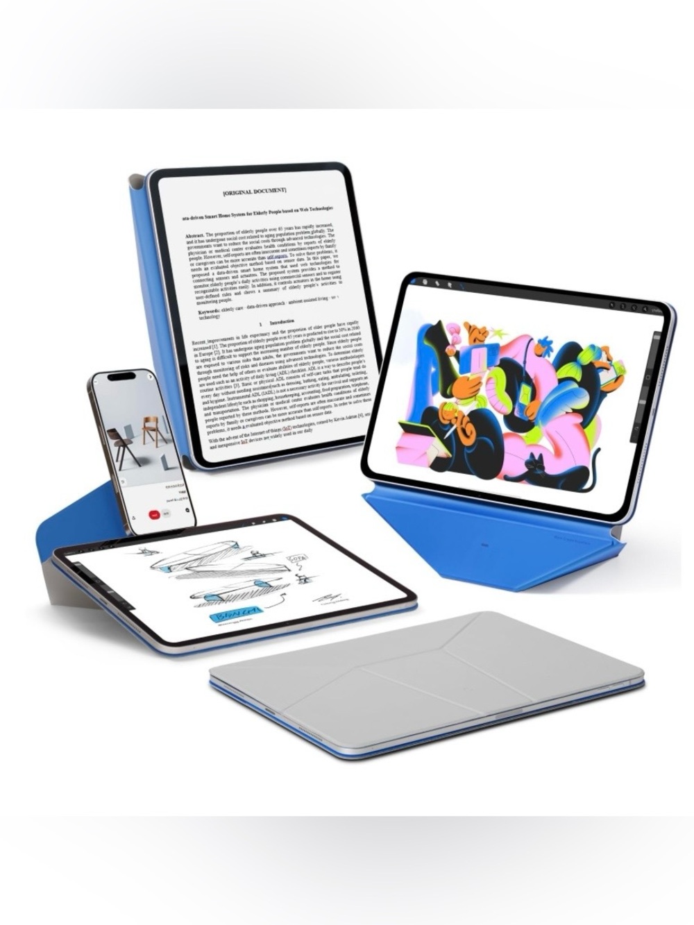 Most Dynamic Folio Case Stand for iPad Air 11”/10.9” - CEMENT SAPPHIRE